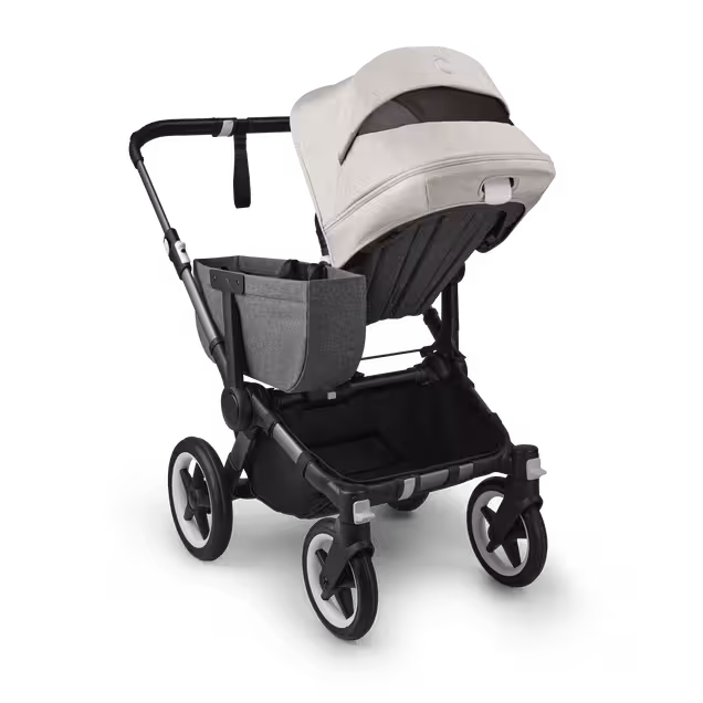 Refurbished Bugaboo Donkey 5 Mono bassinet and seat stroller graphite base, grey mélange fabrics, misty white sun canopy - Main Image Slide 4 of 11