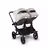 Bugaboo Donkey 5 twin stroller black base, grey mélange fabrics, misty white sun canopy - Thumbnail Slide 4 of 12