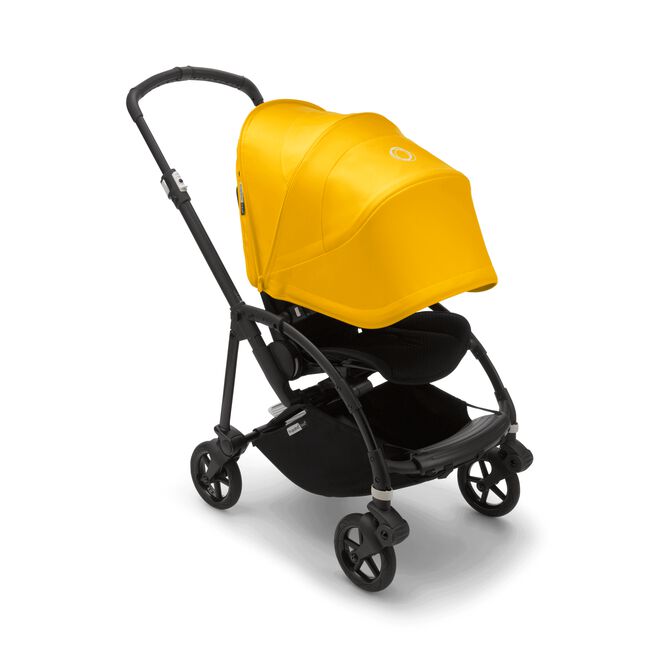 Bugaboo Bee 6 seat stroller lemon yellow sun canopy, black fabrics, black base - Main Image Slide 2 van 6