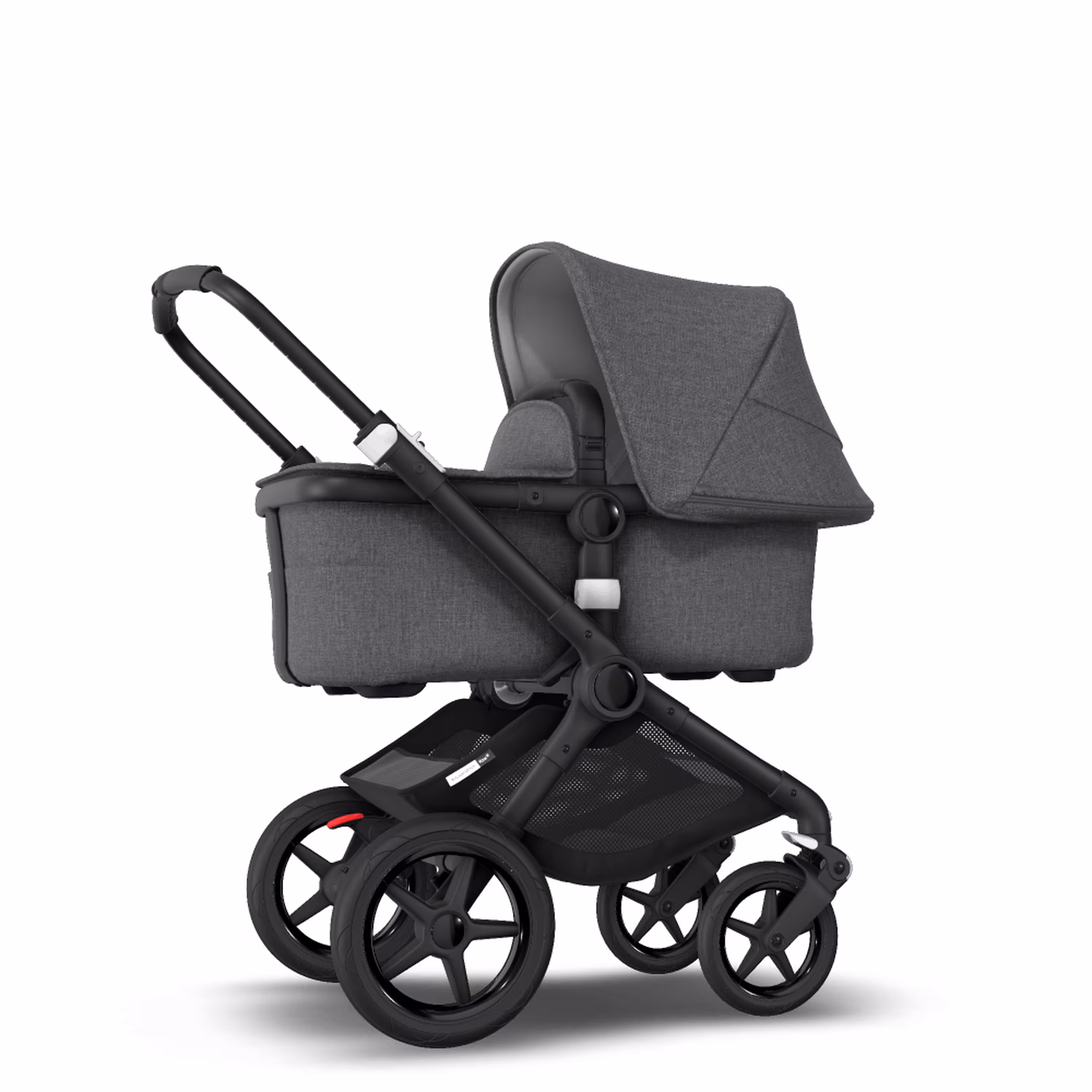 Fox 2 Seat and Bassinet Stroller Grey Melange sun canopy, Grey Melange style set, Black chassis - Main Modal Image Slide 4 of 6