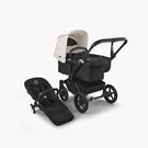 Bugaboo Donkey 5 Mono 2-in-1 stroller black base, midnight black fabrics, misty white sun canopy