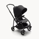 Bugaboo Bee 6 seat stroller black sun canopy, grey melange fabrics, black chassis