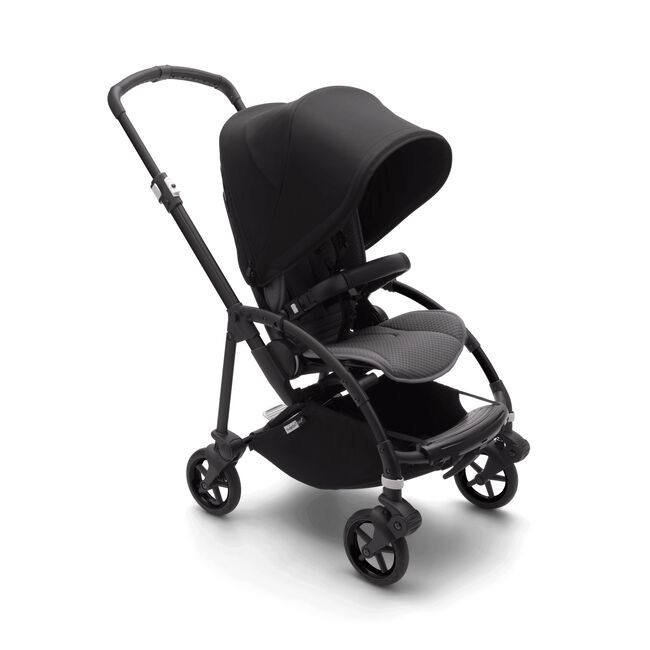 Bugaboo Bee 6 seat stroller black sun canopy, grey melange fabrics, black chassis - Main Image Slide 1 of 5