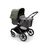 Bugaboo Fox 3 bassinet stroller with graphite frame, grey melange fabrics, and forest green sun canopy. - Thumbnail Slide 2 of 7