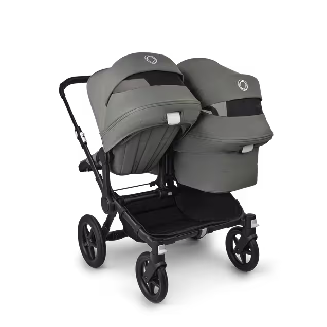 Bugaboo Donkey 5 Duo double stroller black base, forest green fabrics, forest green sun canopy - Main Image Slide 4 of 11
