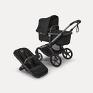 Bugaboo Fox 5 Renew bassinet and seat 2-in-1 stroller, with graphite chassis, Heritage Black fabrics, and Heritage Black sun canopy.