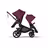 Bugaboo Kangaroo Double bassinet and seat pram black base, dark cherry red fabrics, dark cherry red sun canopy - Thumbnail Slide 4 of 18