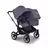 Bugaboo Donkey 5 Duo double stroller graphite base, stormy blue fabrics, stormy blue sun canopy - Thumbnail Slide 1 of 11