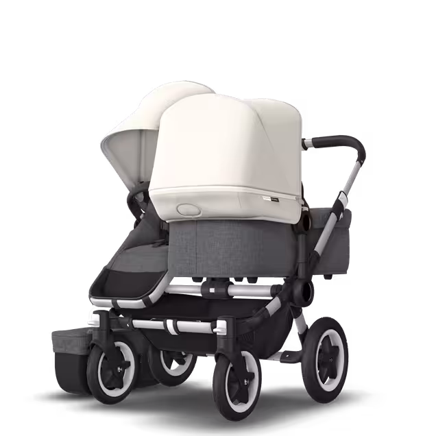 Donkey 2 Duo Fresh White Sun Canopy, Grey Melange Fabrics, Aluminium Chassis - Main Image Slide 5 of 6