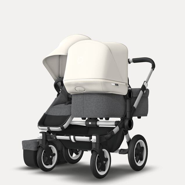 Donkey 2 Duo Fresh White Sun Canopy, Grey Melange Fabrics, Aluminium Chassis - Main Image Slide 5 of 6