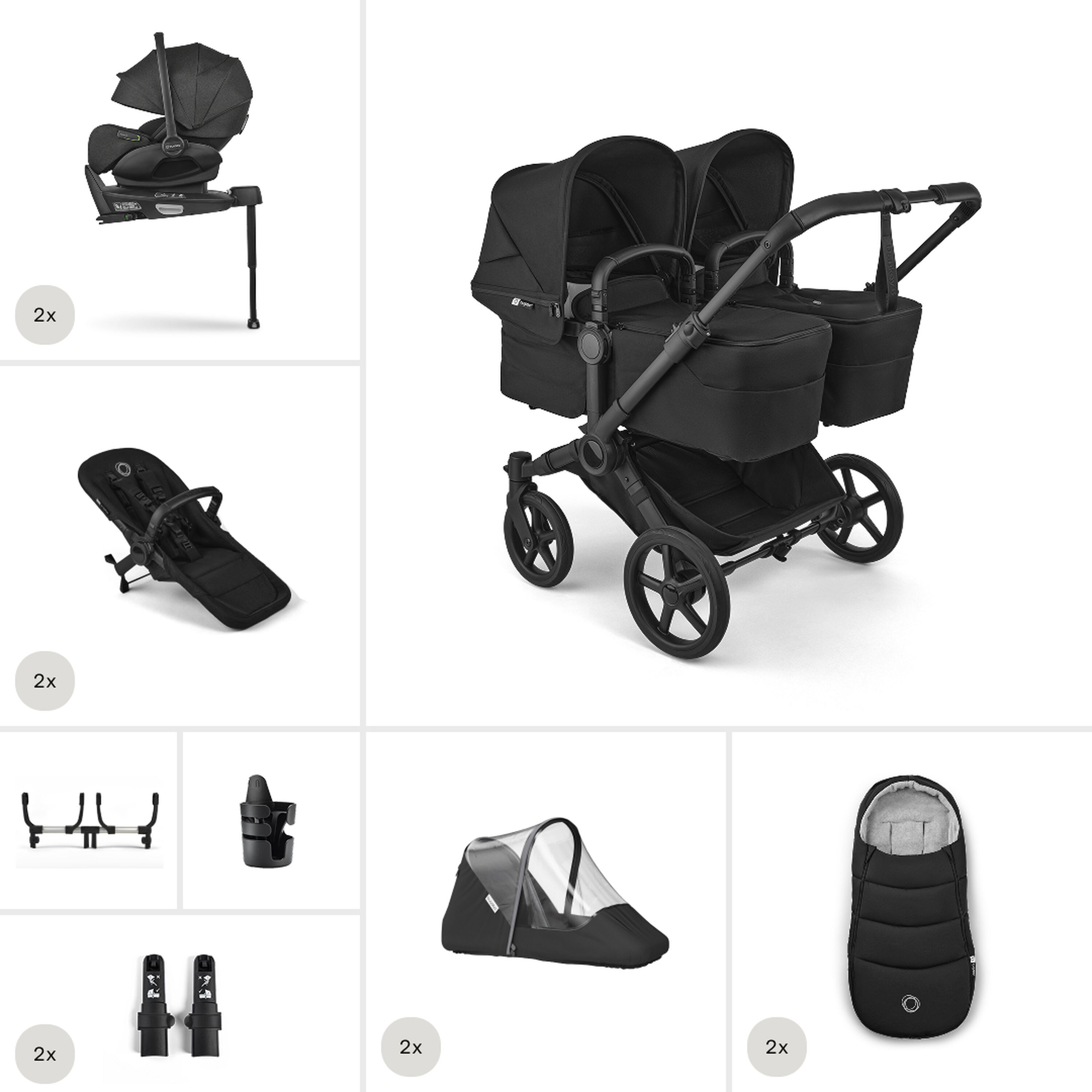 Bugaboo Donkey 6 Twin Ultimate newborn bundle - Main Modal Image Slide 1 of 9