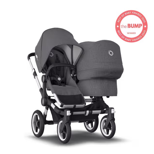 US - Bugaboo D3D stroller bundle aluminum grey melange grey melange - Main Image Slide 1 of 4