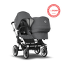 US - Bugaboo D3D stroller bundle aluminum grey melange grey melange - Thumbnail Slide 1 of 4