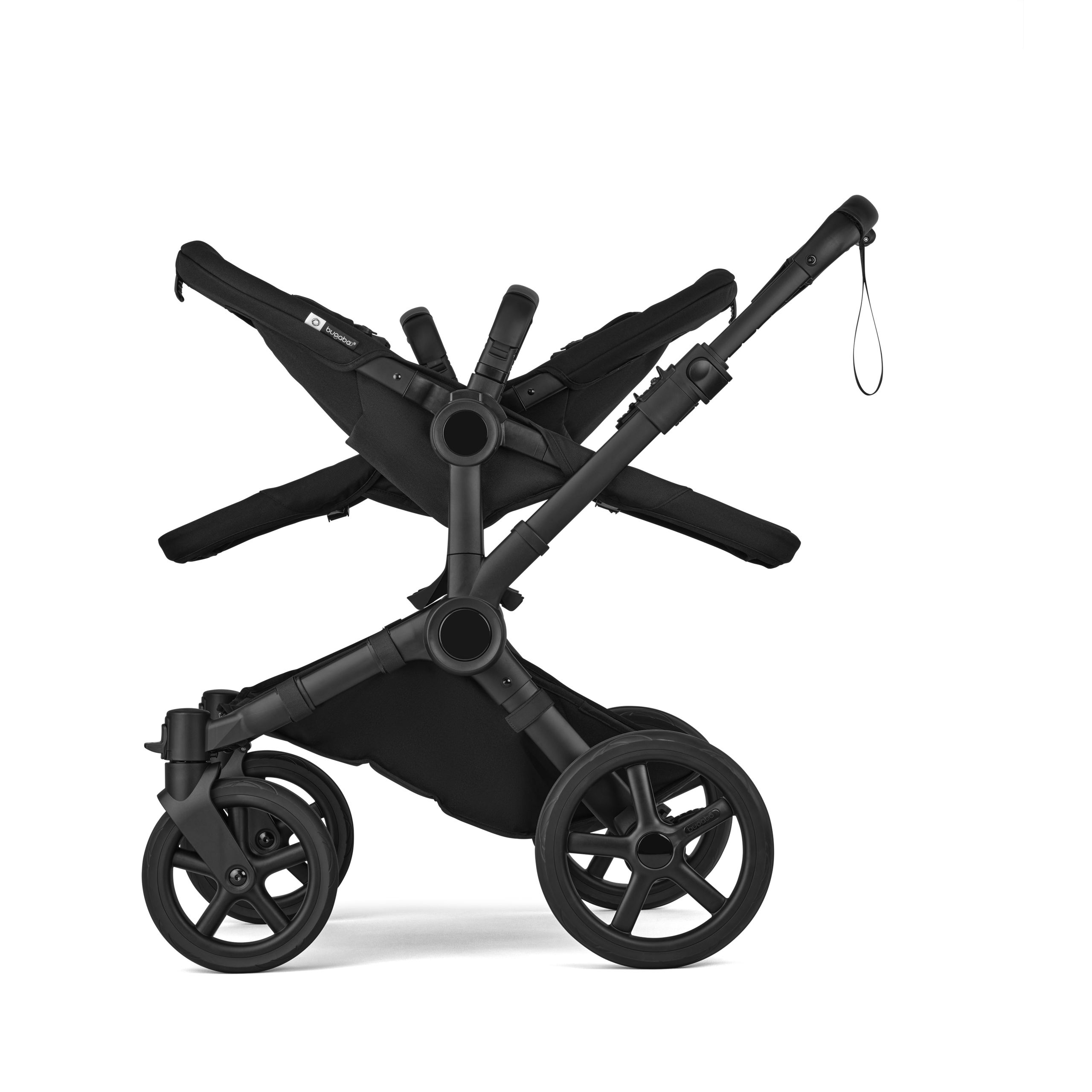 Bugaboo Donkey 6 twin stroller black base, cocoa brown fabrics, cocoa brown sun canopy - Thumbnail Slide 6 of 8