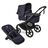Poussette 2-en-1 Bugaboo Fox 5 Renew avec nacelle et siège, châssis noir, habillages Pur indigo, capote Pur indigo. - Thumbnail Slide 2 of 7