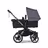 Bugaboo Donkey 5 twin stroller graphite base, midnight black fabrics, stormy blue sun canopy - Thumbnail Slide 2 of 12