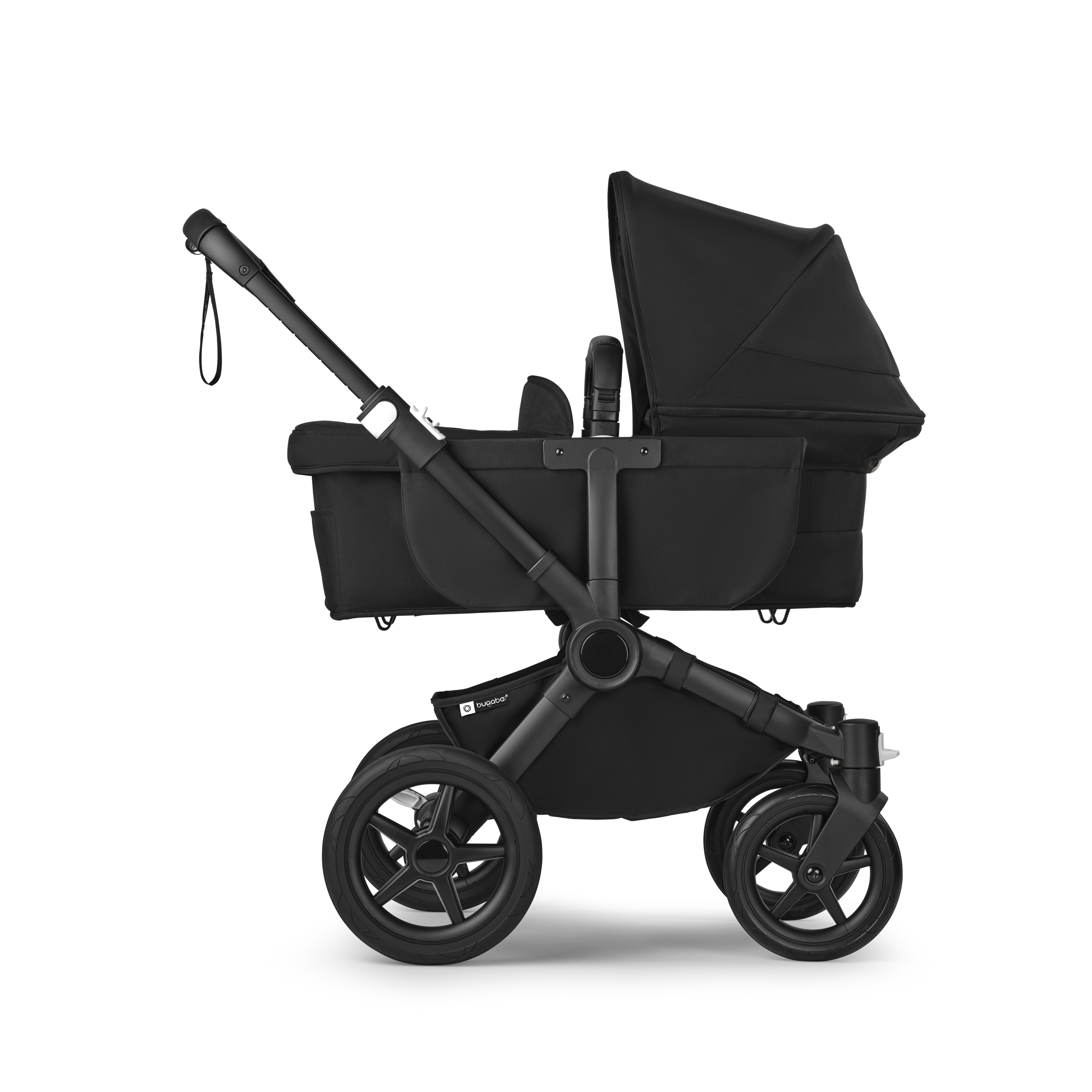 Bugaboo Donkey 5 Mono 2-in-1 stroller black base, midnight black fabrics, midnight black sun canopy - Thumbnail Slide 3 of 11