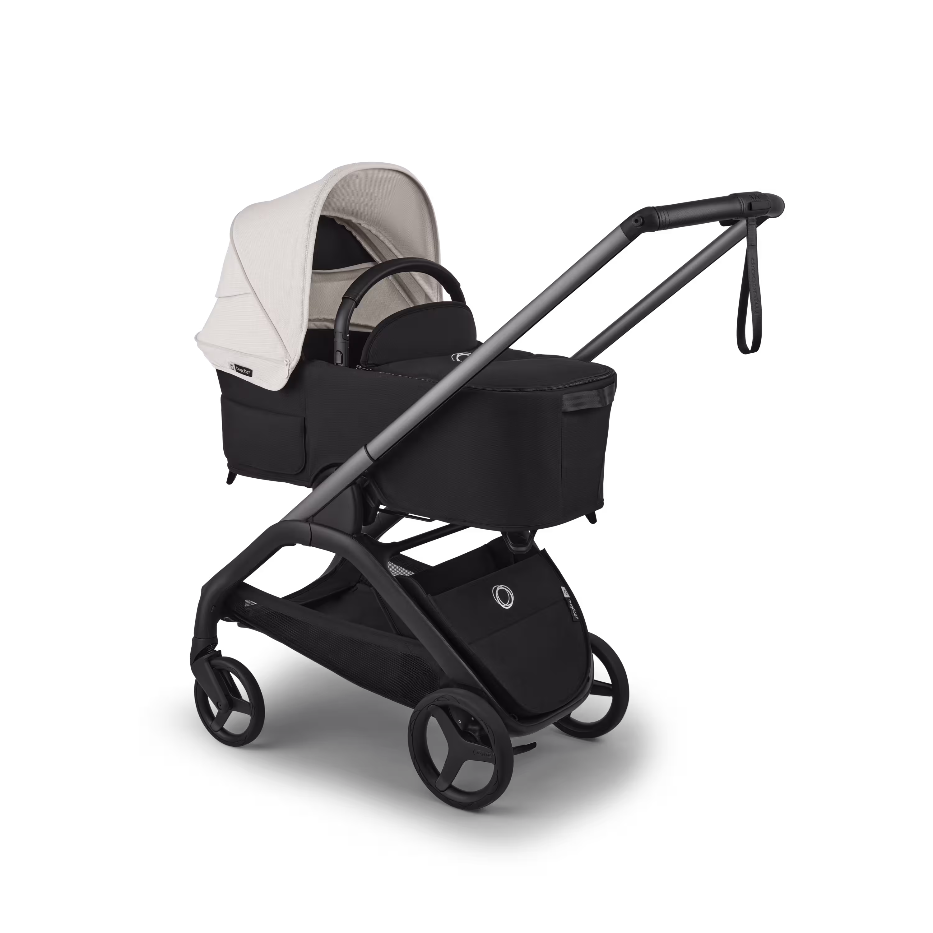 Bugaboo Dragonfly Plus 2-in-1 stroller graphite base, heritage black fabrics, misty white sun canopy - Main Modal Image Slide 2 of 11