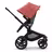 Side view of the Bugaboo Fox 5 seat pushchair with black chassis, grey melange fabrics and sunrise red sun canopy. - Thumbnail Slide 3 of 13