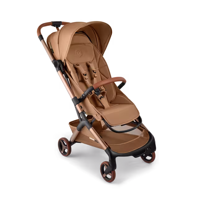 Bugaboo x Stella McCartney Butterfly 2 travel stroller tobacco brown base, tobacco brown fabrics, tobacco brown sun canopy - Main Image Slide 1 of 11
