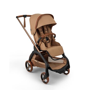 Bugaboo x Stella McCartney Dragonfly Plus seat stroller tobacco brown base, tobacco brown fabrics, tobacco brown sun canopy