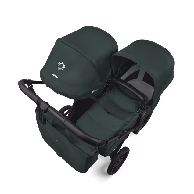 Bugaboo Donkey 6 double pram black base, fern green fabrics, fern green sun canopy - Main Image Slide 4 of 10