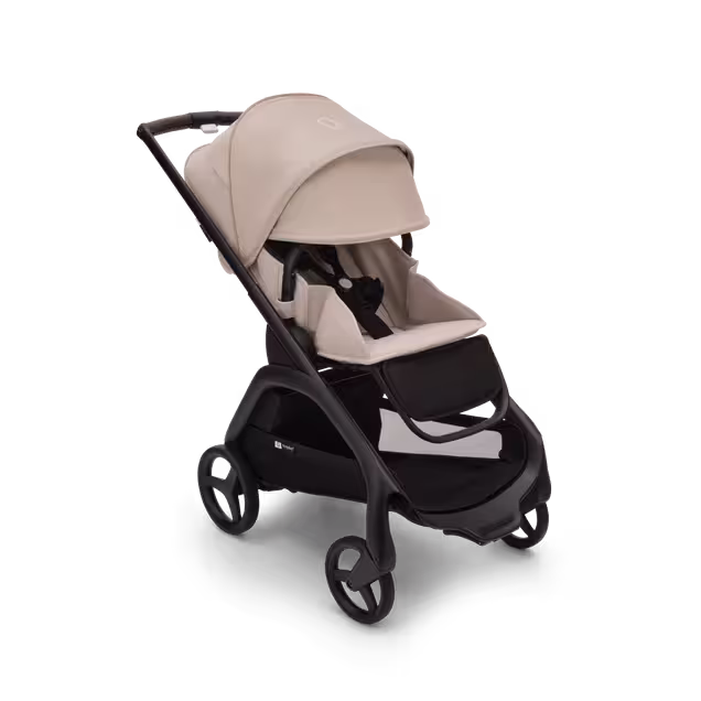 Bugaboo Dragonfly seat pushchair black base, desert taupe fabrics, desert taupe sun canopy - Main Image Slide 3 of 16