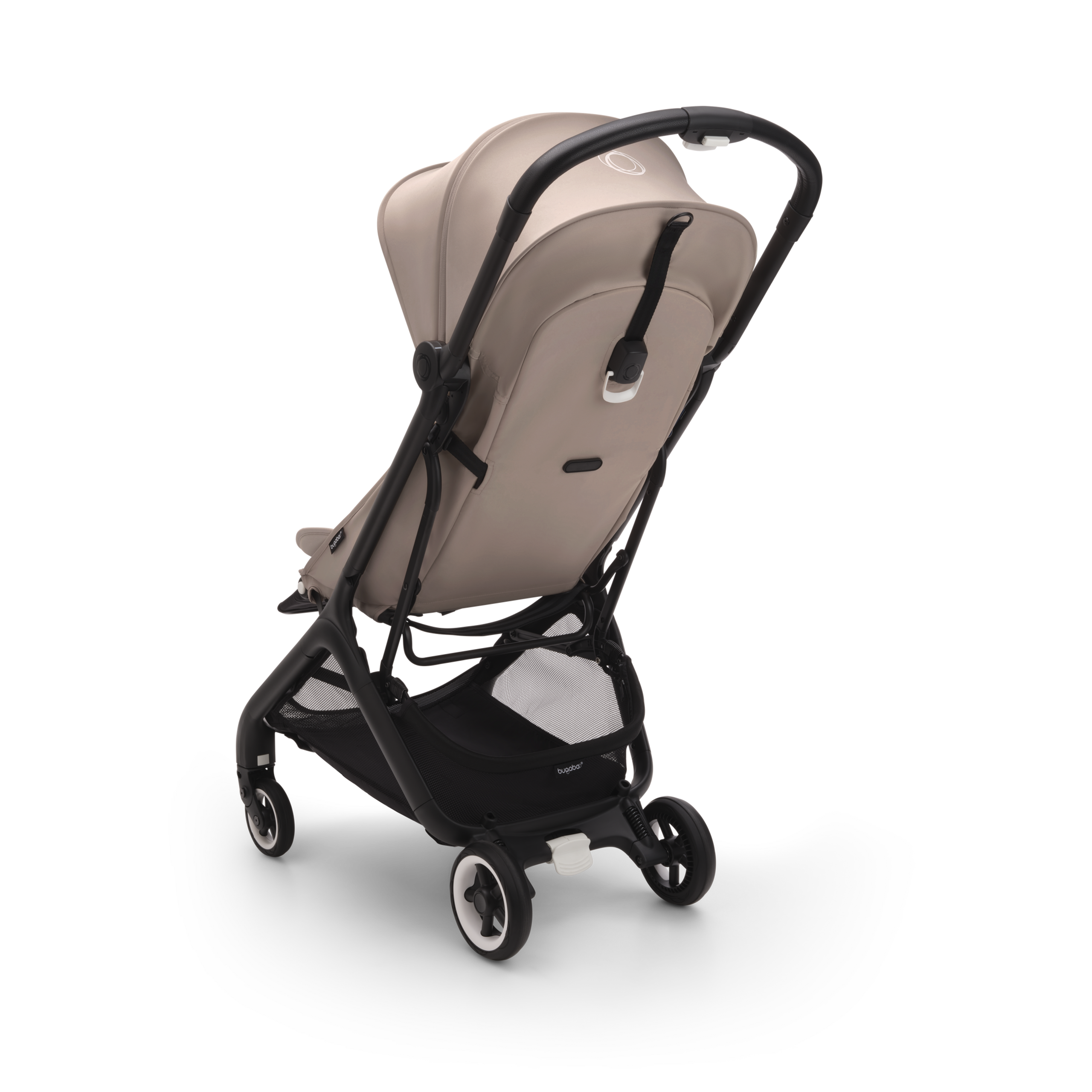 Bugaboo Butterfly travel stroller black base, desert taupe fabrics, desert taupe sun canopy - Thumbnail Slide 3 of 13