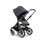 Bugaboo Fox 3 seat stroller with graphite frame, grey fabrics, and stormy blue sun canopy. - Thumbnail Slide 7 of 7