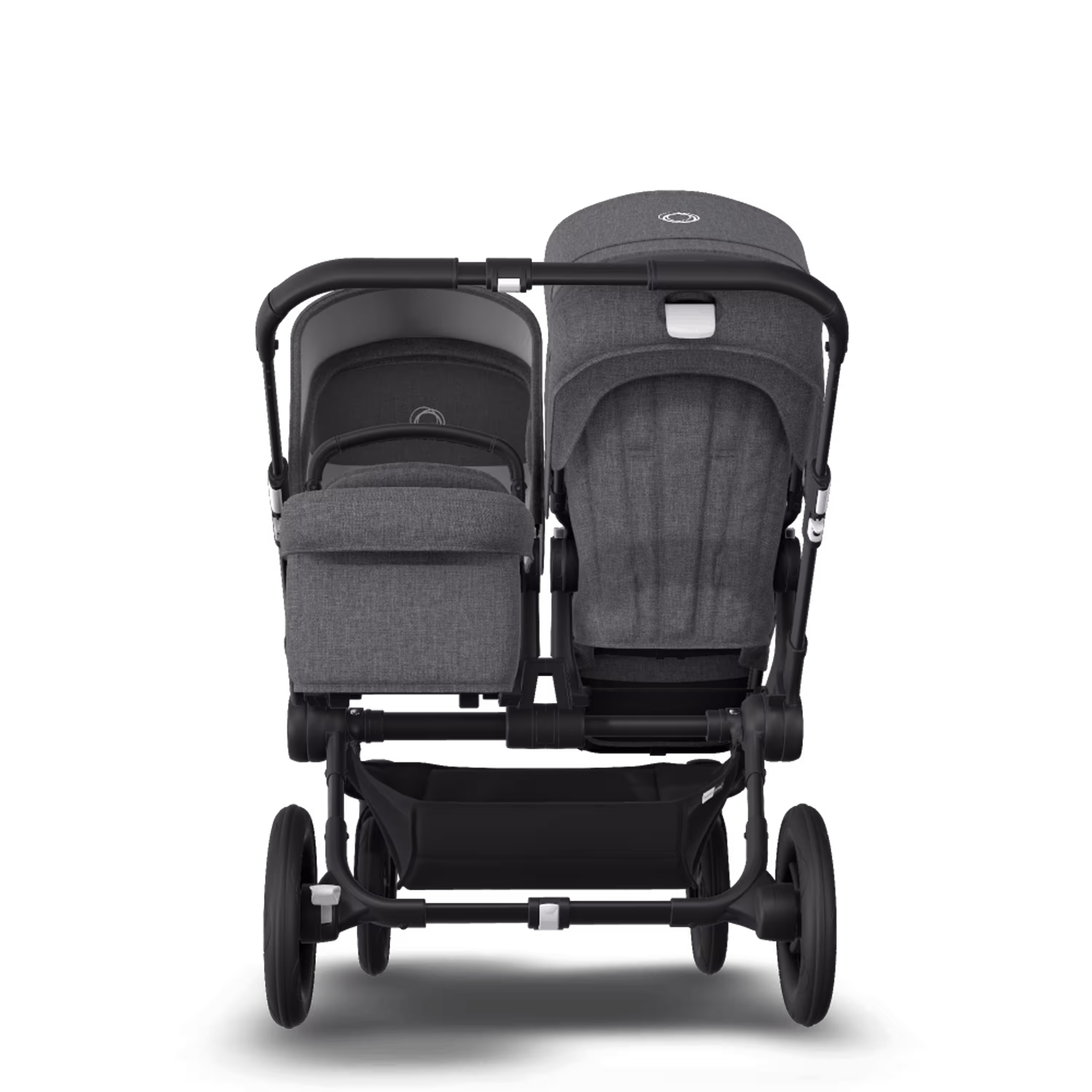 Bugaboo Donkey 3 Duo travel system grey melange sun canopy, grey melange fabrics, black base - Main Modal Image Slide 3 of 14