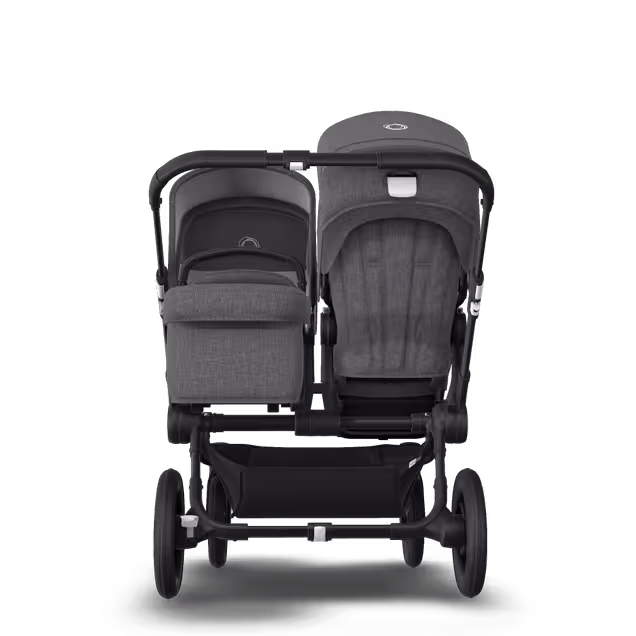 Bugaboo Donkey 3 Duo travel system grey melange sun canopy, grey melange fabrics, black base - Main Image Slide 3 of 14