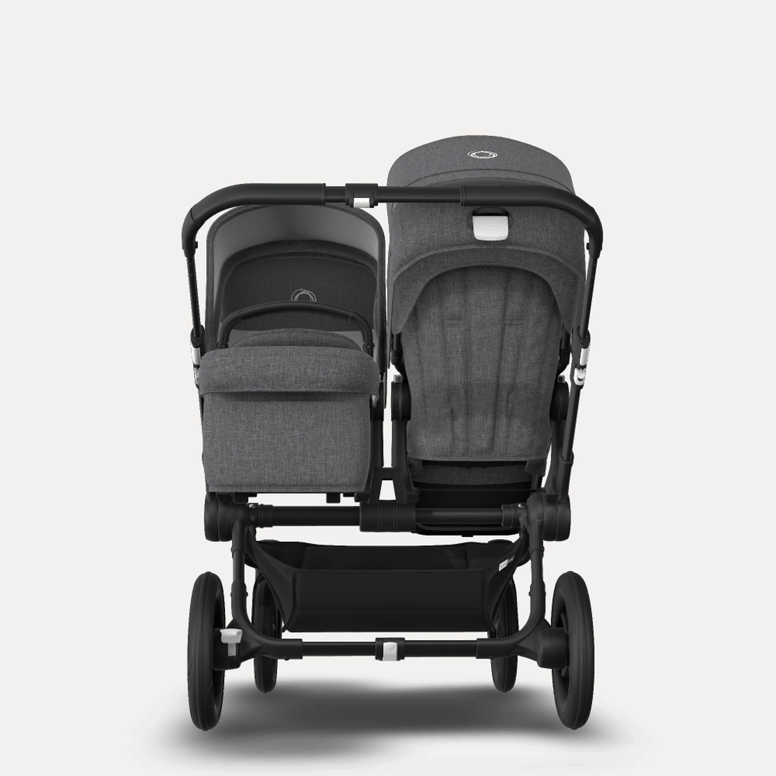 Bugaboo Donkey 3 Duo travel system grey melange sun canopy, grey melange fabrics, black base - Main Modal Image Slide 3 of 14