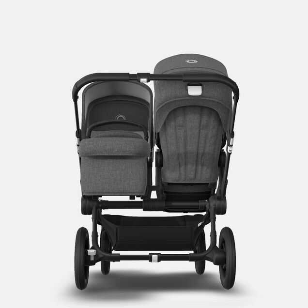 Bugaboo Donkey 3 Duo travel system grey melange sun canopy, grey melange fabrics, black base - Main Image Slide 3 of 14