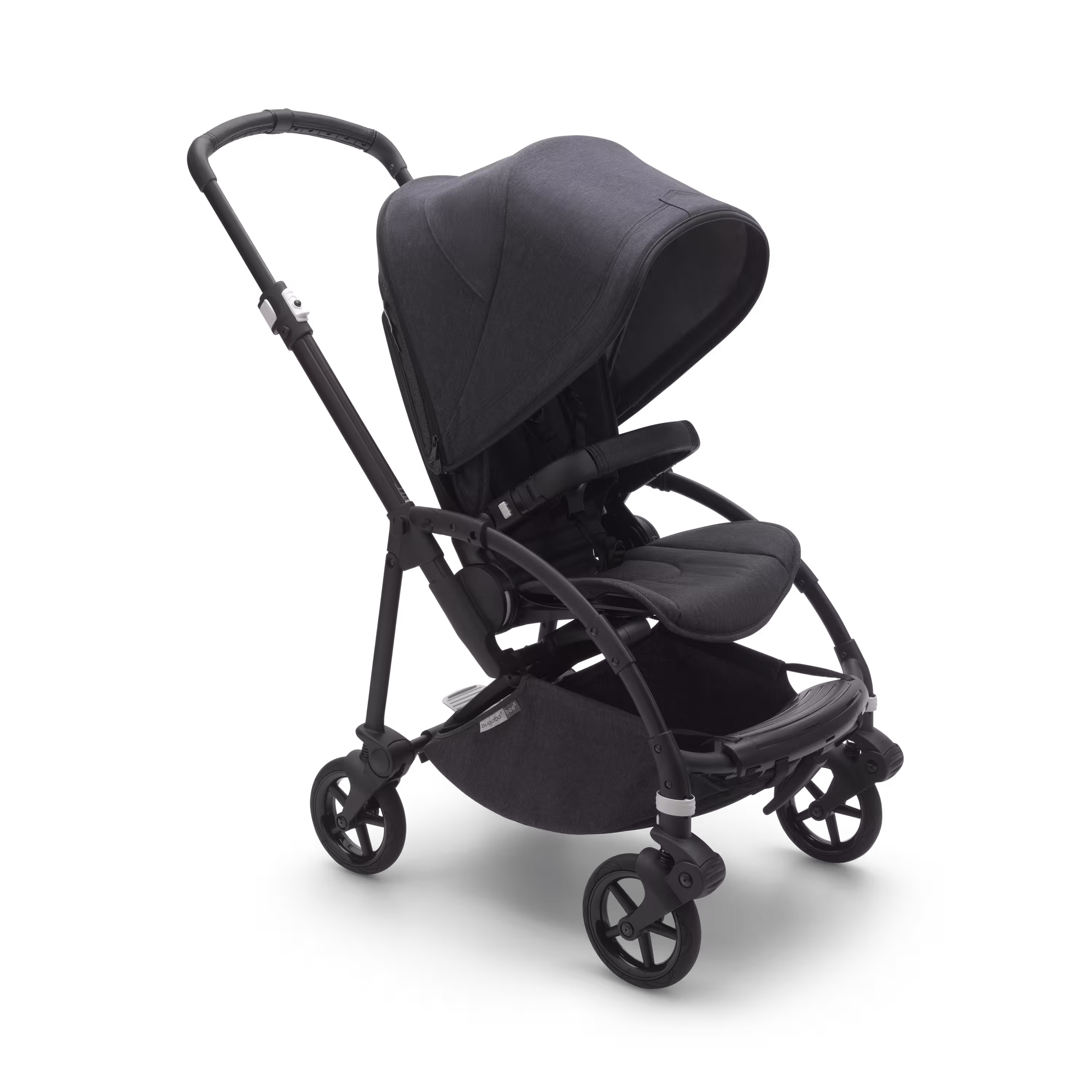 Bugaboo Bee 6 bassinet and seat stroller black base, black fabrics, mineral washed black sun canopy - Main Modal Image Slide 1 of 2