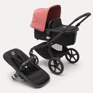 Bugaboo Fox 5 2-in-1 stroller black base, midnight black fabrics, sunrise red sun canopy