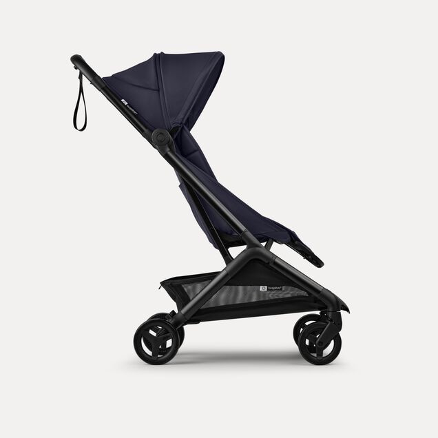 Bugaboo Butterfly 2 travel stroller black base, deep indigo fabrics, deep indigo sun canopy - Main Image Slide 2 van 8