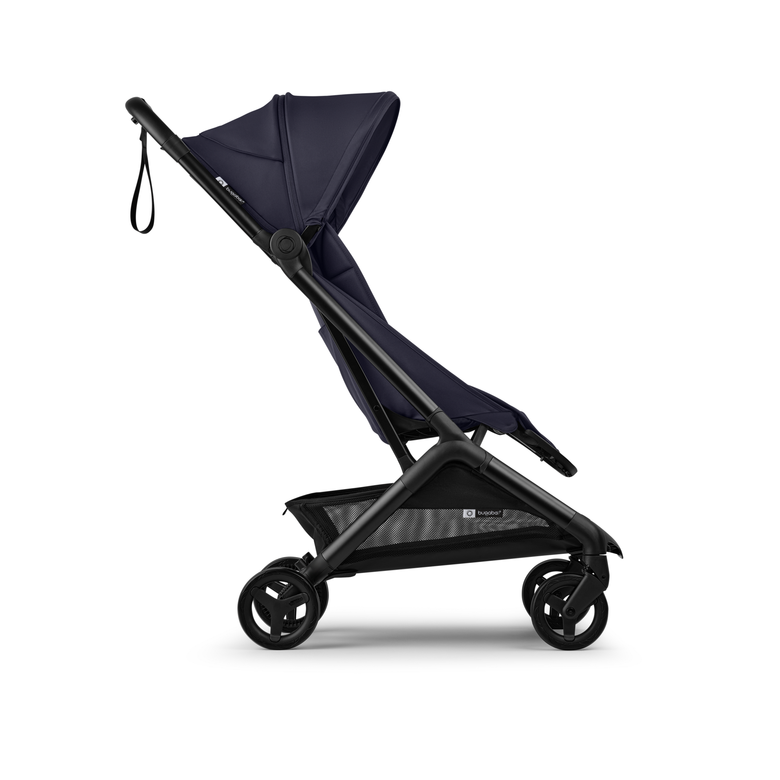 Bugaboo Butterfly 2 Reisebuggy Schwarz gestell, deep indigo Bezüge, deep indigo Sonnendach - Thumbnail Slide 2 of 8