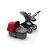 Bugaboo Fox 2 seat and bassinet stroller red sun canopy, grey melange fabrics, black base - Thumbnail Slide 9 of 10