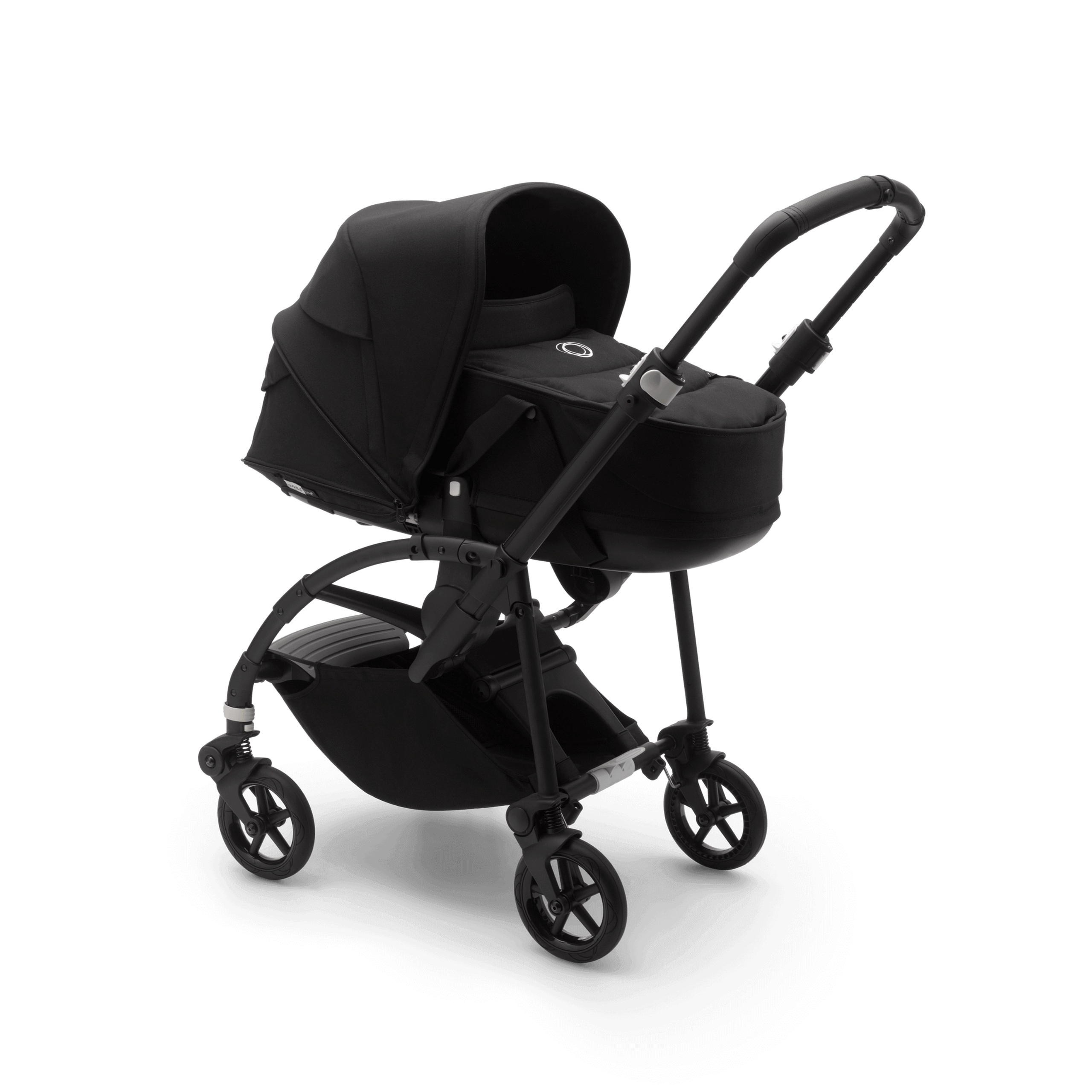 Bugaboo Bee 6 seat and bassinet stroller black sun canopy, black fabrics, black base - Thumbnail Slide 1 van 4