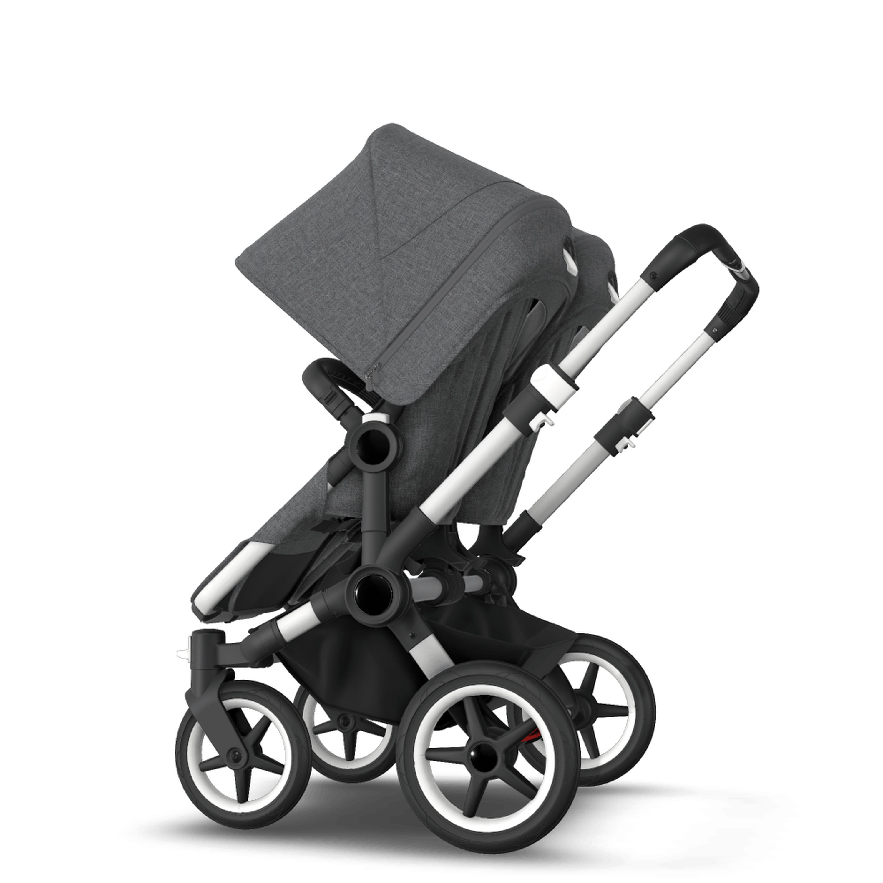 AU - Bugaboo Donkey 3 Twin Seat and Bassinet Stroller Grey Melange, Aluminum chassis - Main Modal Image Slide 6 of 8