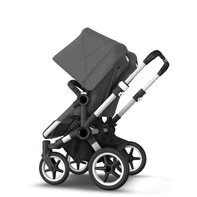 AU - Bugaboo Donkey 3 Twin Seat and Bassinet Stroller Grey Melange, Aluminum chassis - Main Image Slide 6 of 8