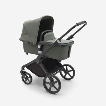 Bugaboo Fox Cub 2-in-1 stroller black base, forest green fabrics, forest green sun canopy - view 2