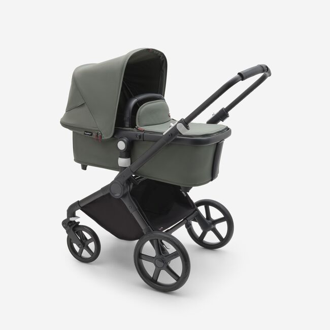 Bugaboo Fox Cub bassinet and seat stroller black base, forest green fabrics, forest green sun canopy - Main Image Slide 2 of 13