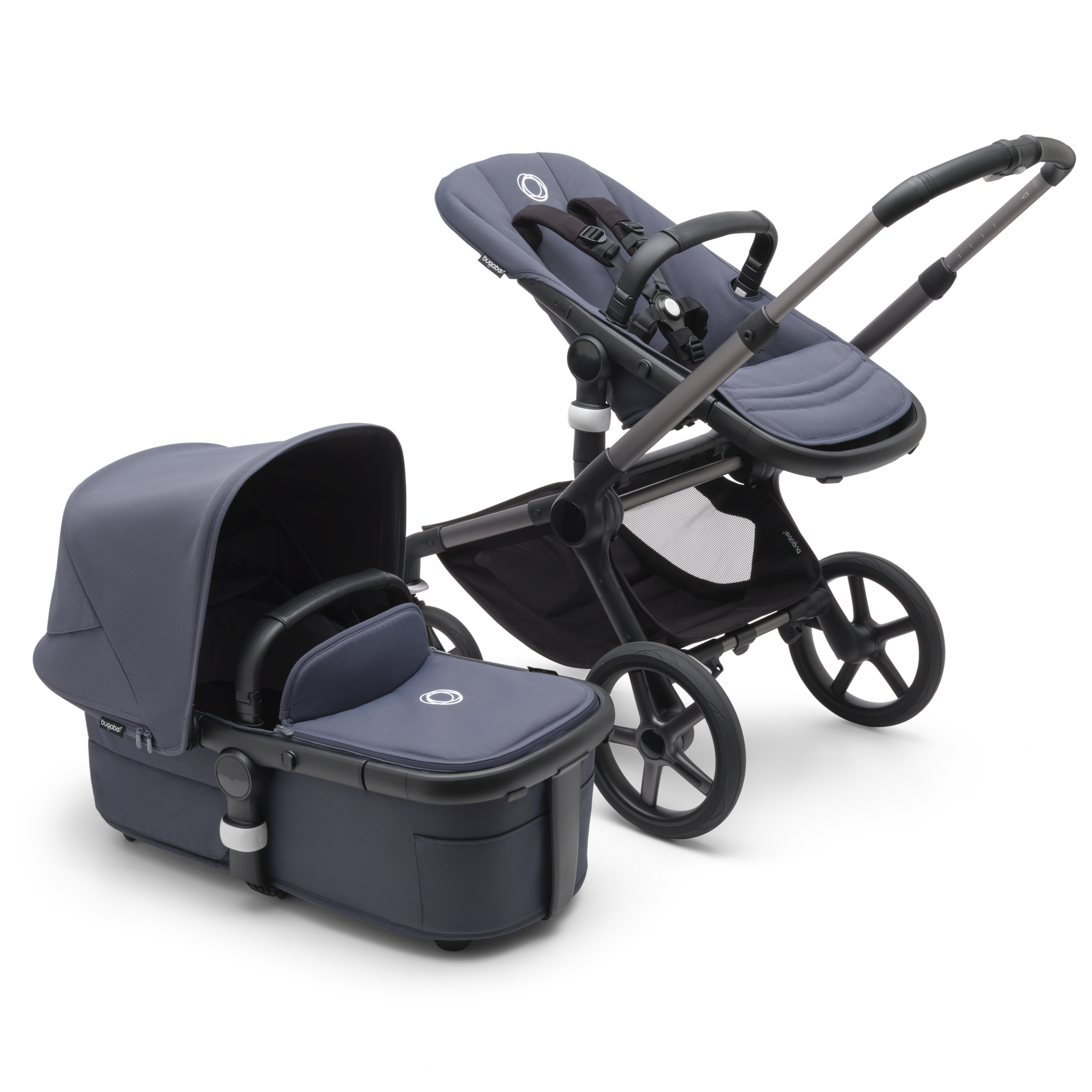 Refurbished Bugaboo Fox 5 complete GRAPHITE/STORMY BLUE-STORMY BLUE - Thumbnail Slide 1 van 1