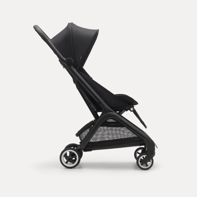 Bugaboo Butterfly travel stroller black base, midnight black fabrics, midnight black sun canopy - Main Image Slide 3 of 14