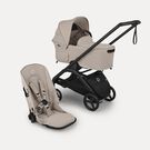Bugaboo Dragonfly Plus 2-in-1 stroller black base, desert taupe fabrics, desert taupe sun canopy
