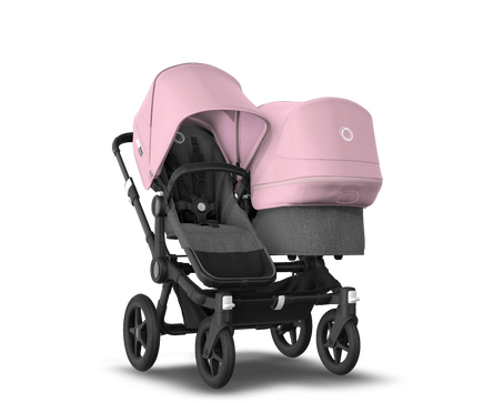 US - Bugaboo D3D stroller bundle black grey melange soft pink