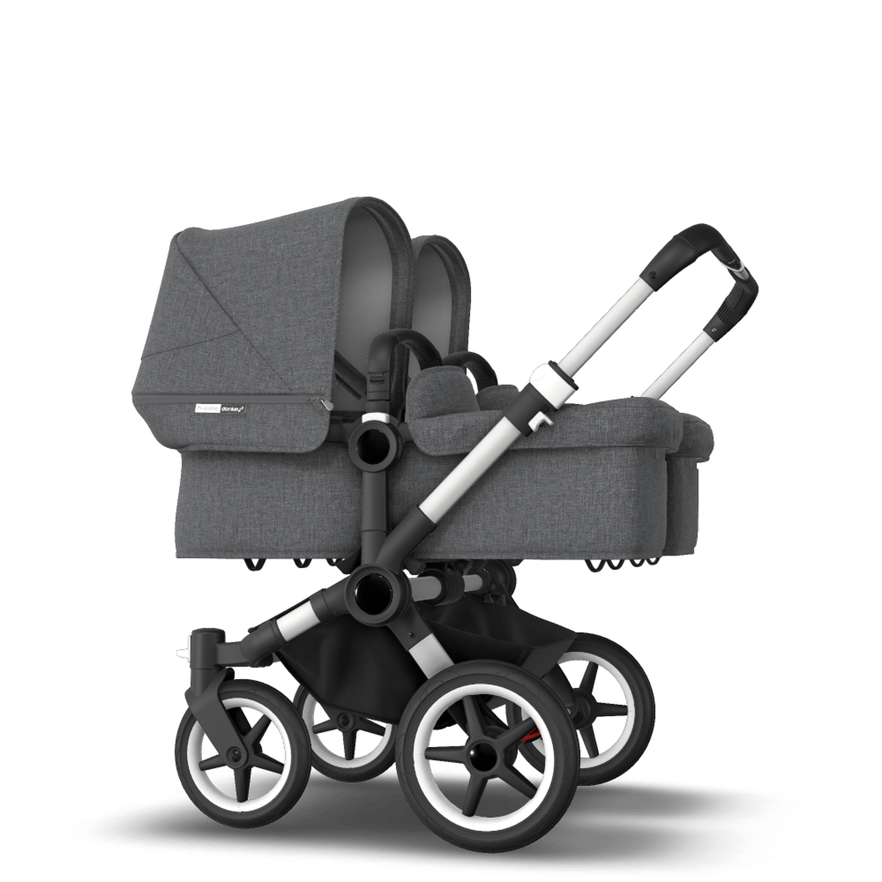 AU - Bugaboo Donkey 3 Twin Seat and Bassinet Stroller Grey Melange, Aluminum chassis - Main Modal Image Slide 3 of 8
