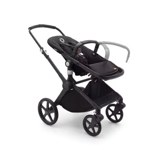 Bugaboo Fox Cub 2-in-1 stroller black base, midnight black fabrics, midnight black sun canopy - Main Image Slide 5 of 13