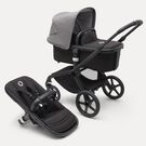 Bugaboo Fox 5 2-in-1 stroller black base, midnight black fabrics, grey melange sun canopy
